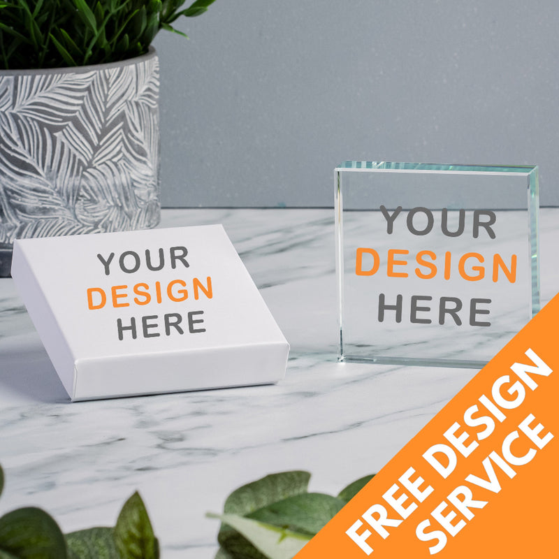 Bespoke Custom & Business Logo Glass Block - Boxed