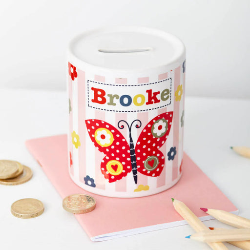 Personalised Butterfly Money Box