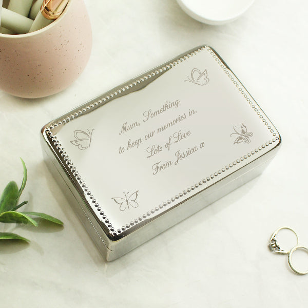 Personalised Butterfly Jewellery Box