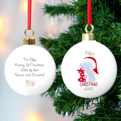Personalised Tiny Tatty Teddy Baby’s 1st Christmas Bauble