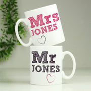 Personalised Mr & Mrs Mug Wedding Gift Set