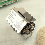 Personalised Hessian Friends Noahs Ark Silver Plated Money Box