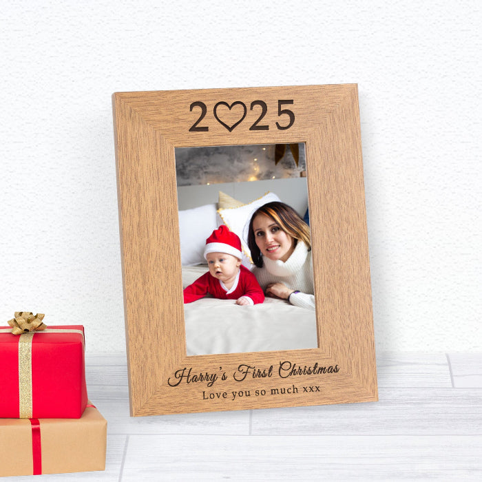 Personalised Baby's First Christmas Photo Frame