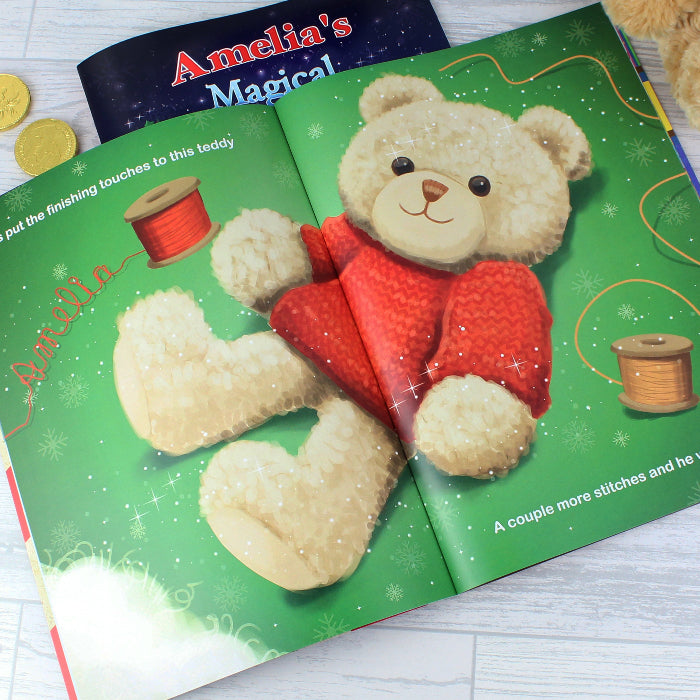 Personalised Magical Christmas Adventure Story Book & Teddy Bear