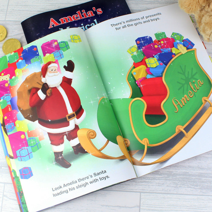 Personalised Magical Christmas Adventure Story Book & Teddy Bear