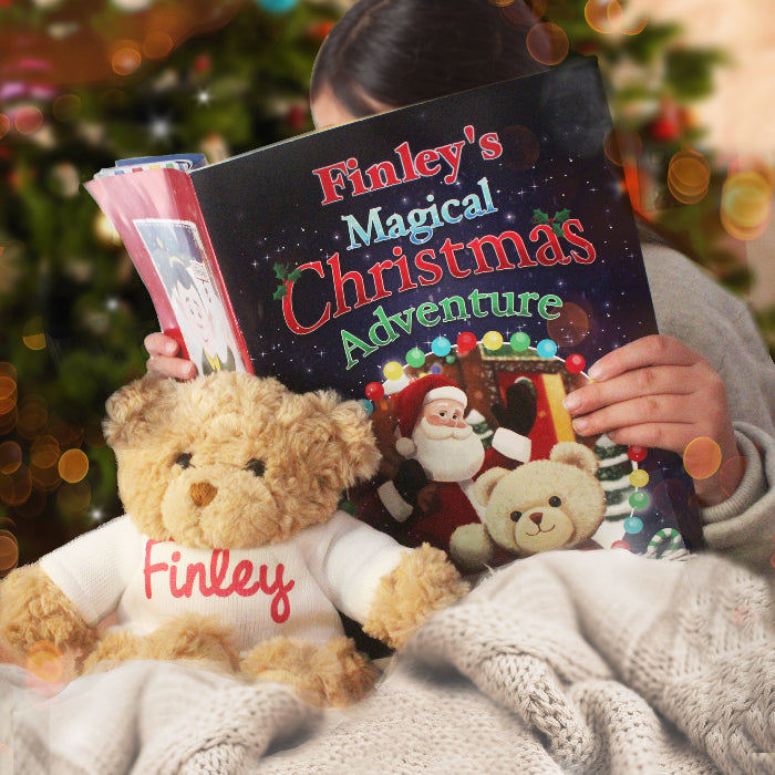 Personalised Magical Christmas Adventure Story Book & Teddy Bear