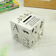 Personalised Christening ABC Silver Plated Money Box