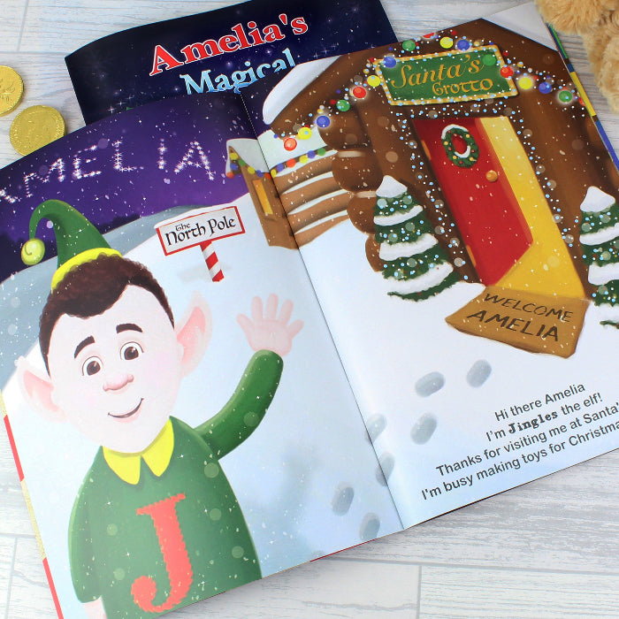 Personalised Magical Christmas Adventure Story Book & Teddy Bear