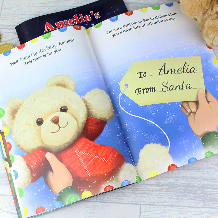 Personalised Magical Christmas Adventure Story Book & Teddy Bear