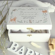 Personalised Woodland Animal New Baby Memory Keepsake Box