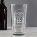 Engraved Wonderful Time For A Beer Pint Glass