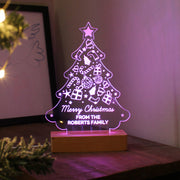 Personalised Christmas Tree Wooden Based LED Indoor Light