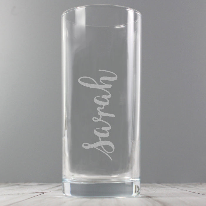 Personalised Engraved Hi Ball Glass with Name