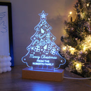 Personalised Christmas Tree Wooden Based LED Indoor Light