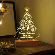 Personalised Christmas Tree Wooden Based LED Indoor Light