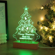 Personalised Christmas Tree Wooden Based LED Indoor Light