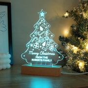 Personalised Christmas Tree Wooden Based LED Indoor Light