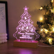 Personalised Christmas Tree Wooden Based LED Indoor Light