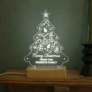 Personalised Christmas Tree Wooden Based LED Indoor Light