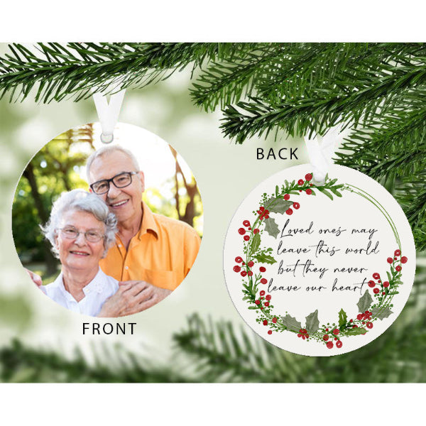 Loved Ones Never Leave Our Heart Photo Memorial Christmas Decoration