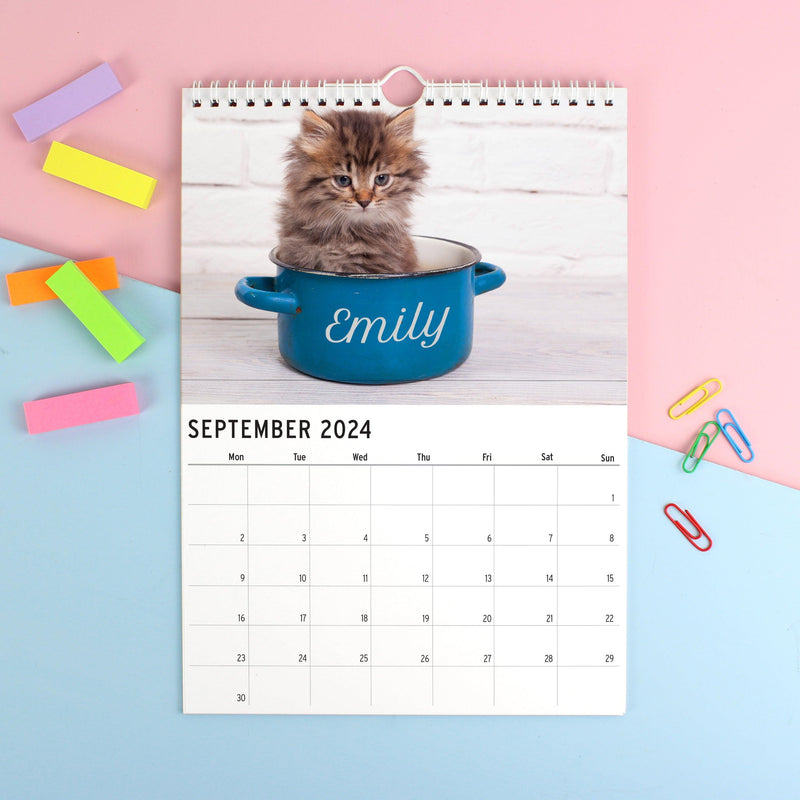 Personalised A4 Cats & Kittens Calendar 2024