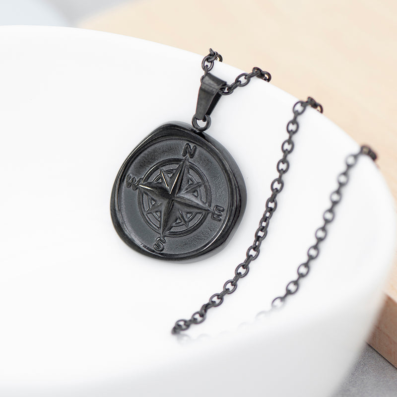 Personalised Compass Amulet Men's Necklace
