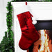 Personalised Holly Red Velvet Christmas Stocking