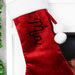 Personalised Name Only Red Velvet Christmas Stocking