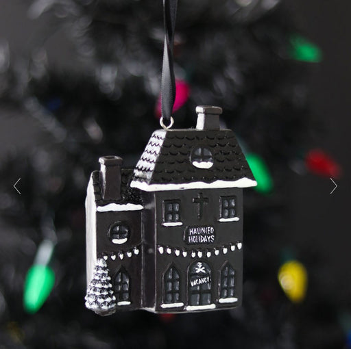 Gothic Haunted Holiday House Resin Christmas Decoration