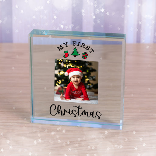 Baby’s First Christmas Glass Token Ornament Keepsake