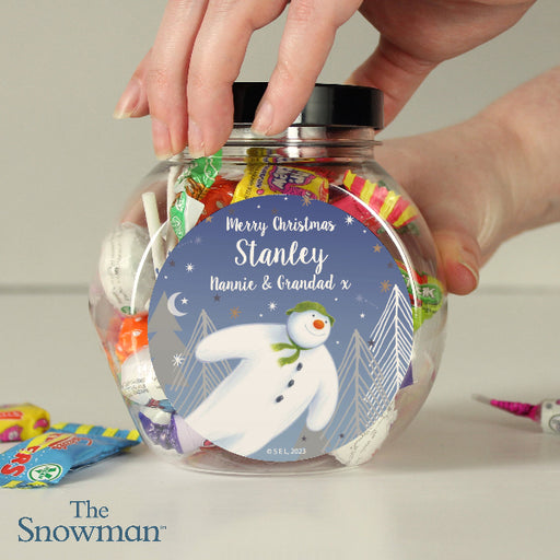 Personalised The Snowman Magical Adventure Christmas Sweet Jar