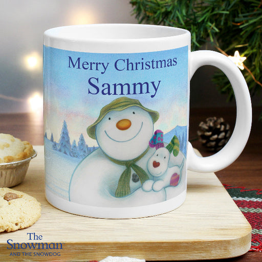 Personalised Traditional The Snowman and the Snowdog Christmas Mug