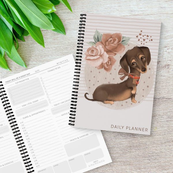 Painted Dachshund A5 Daily Planner