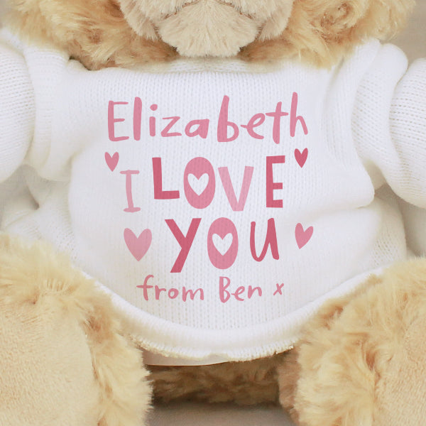 Personalised I Love You Valentine’s Day Teddy Bear