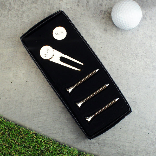 Personalised Golf Set - 3 Tees, Pitch & Repairer Ball Marker