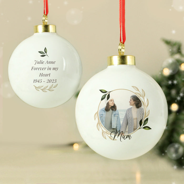 Personalised Photo Upload Memorial Christmas Bauble