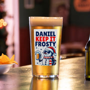 Personalised Keep It Frosty Funny Christmas Beer Glass