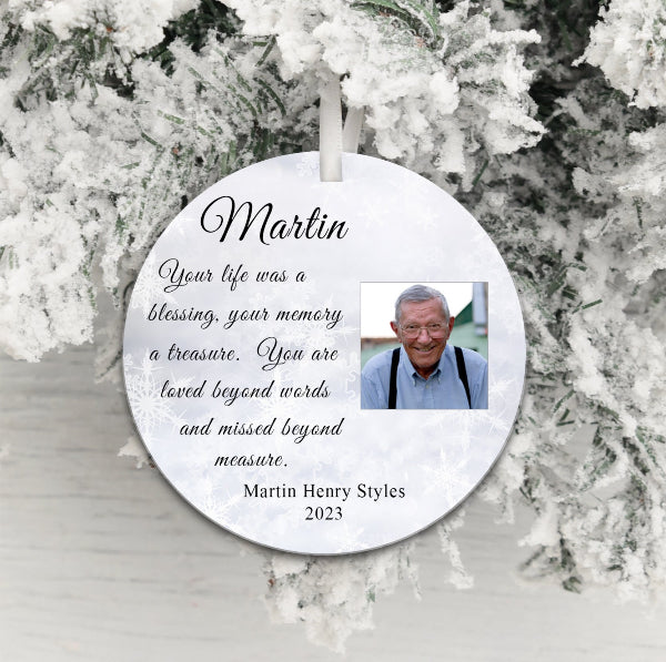 Personalised In Memory Photo Christmas Decoration