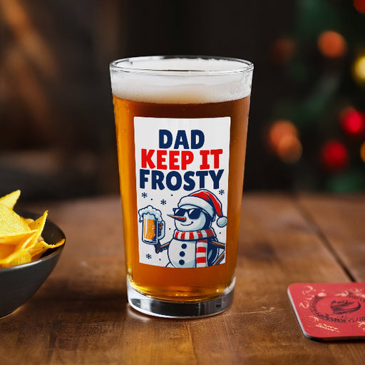Personalised Keep It Frosty Funny Christmas Beer Glass