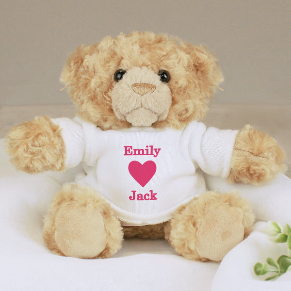 Personalised Love Heart Valentines Day Teddy Bear