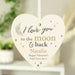 Personalised To the Moon and Back Valentines Day Heart Decoration
