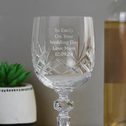 Engraved Cut Crystal Wine Glass