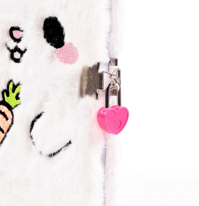 Adoramals Frances the Rabbit Plush Lockable Notebook with Padlock & Key