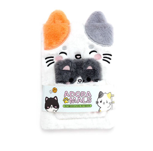 Adoramals Lola the Cat Plush Notebook with Pouch & Mini Notebook