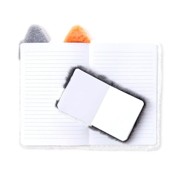Adoramals Lola the Cat Plush Notebook with Pouch & Mini Notebook