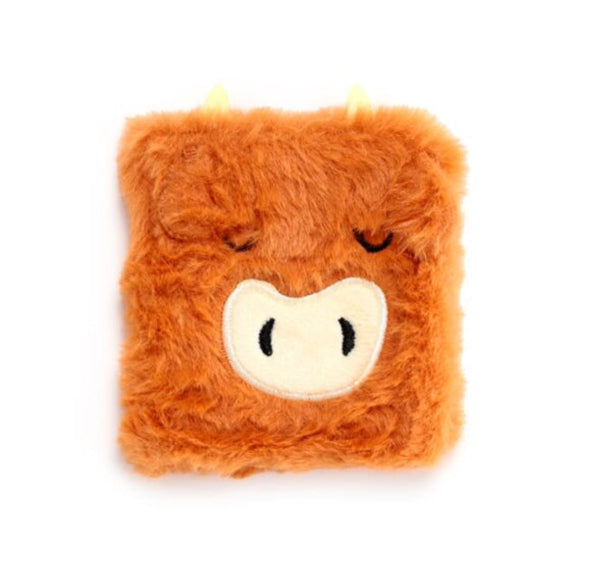 Highland Coo Cow Plush Notebook with Pouch & Mini Notebook