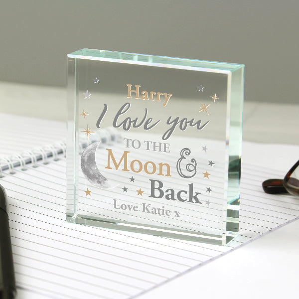 I Love You To the Moon & Back Valentine’s Day Glass Ornament