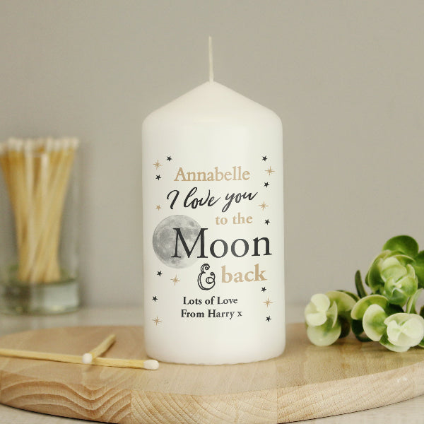 I Love You To the Moon and Back Valentines Day Candle