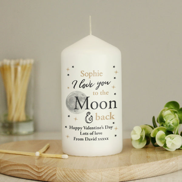 I Love You To the Moon and Back Valentines Day Candle