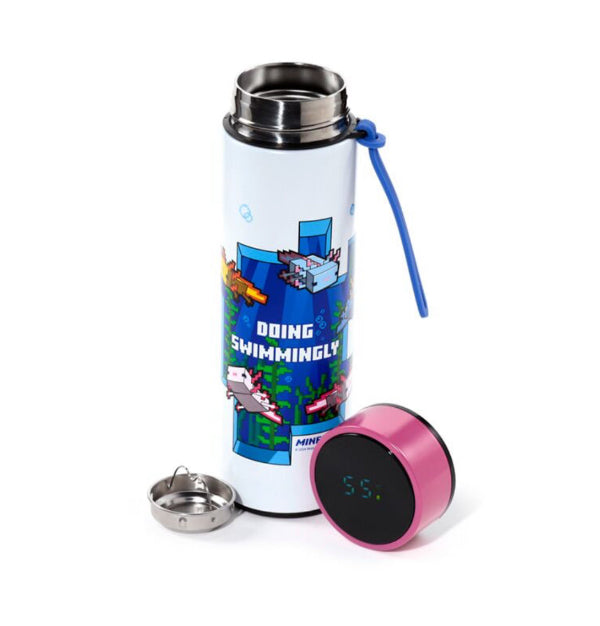 Minecraft Axolotl Hot & Cold Digital Thermometer Bottle